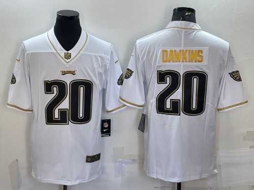 Men%27s Philadelphia Eagles #20 Brian Dawkins White Gold Limited Stitched Jersey->philadelphia eagles->NFL Jersey